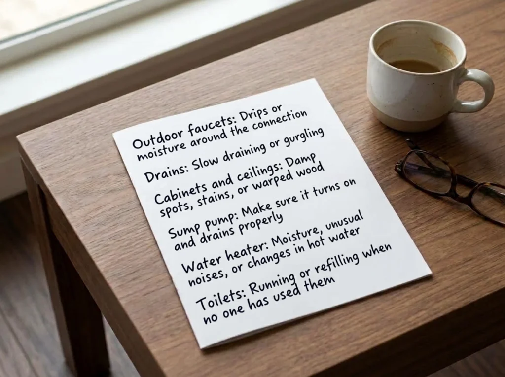A late summer, plumbing checklist.
